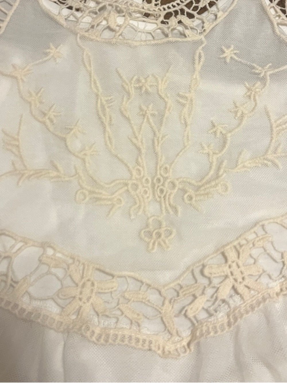 Ardene Ivory Mesh Crochet Racerback Tank Semi-Sheer Mini Dress - Picture 5 of 12